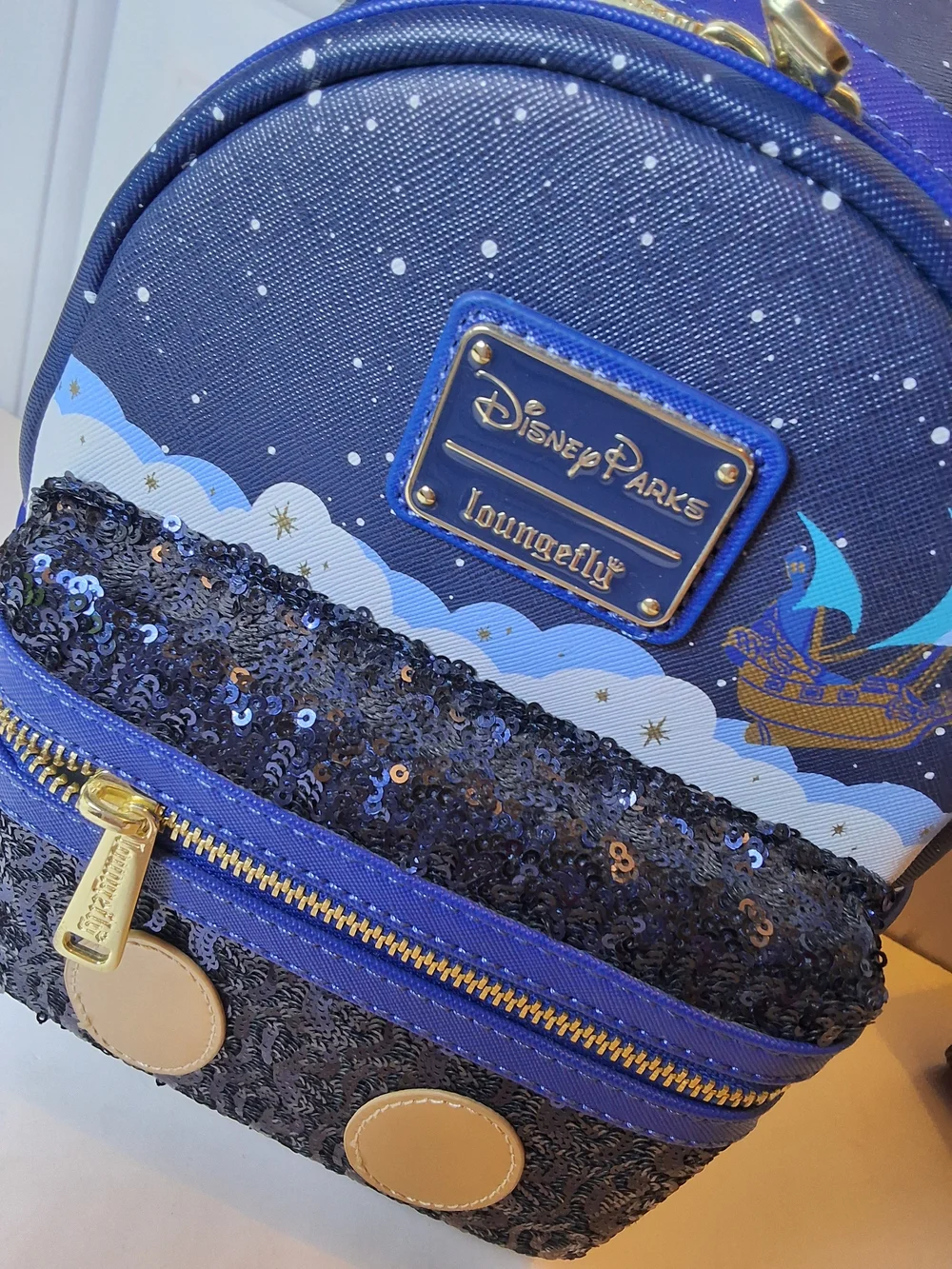 Loungefly Navy Peter Pan Flight Seq Mini Mmma Nwt